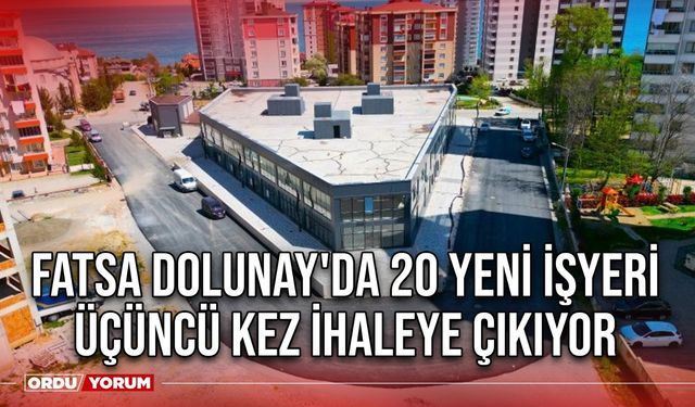 Fatsa Dolunay'da 20 Yeni işyeri Üçüncü Kez İhaleye Çıkıyor