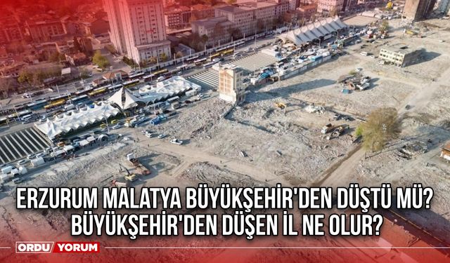 Erzurum Malatya Büyükşehir'den düştü mü? Büyükşehir'den düşen il ne olur?