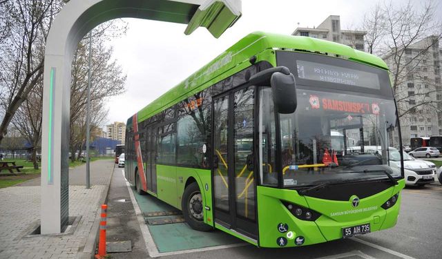 Samsun'da elektrikli otobüslerle 22 ayda 2 bin 522 ton karbondioksit salınımı önlendi