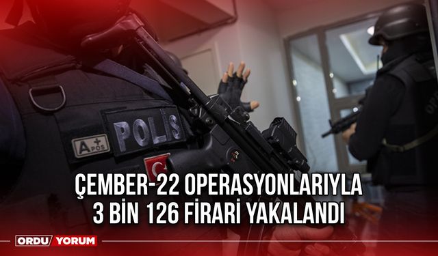 ÇEMBER-22 Operasyonlarıyla 3 Bin 126 Firari Yakalandı