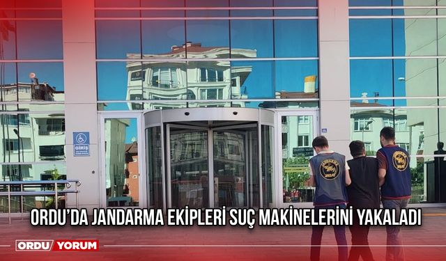 Ordu’da Jandarma Ekipleri Suç Makinelerini Yakaladı