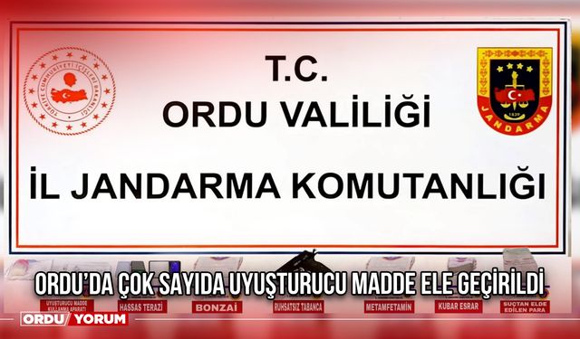 Ordu’da Çok Sayıda Uyuşturucu Madde Ele Geçirildi