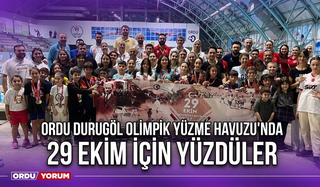 Ordu Durugöl Olimpik Yüzme Havuzu'nda 29 Ekim İçin Yüzdüler