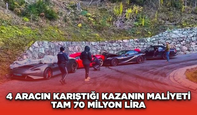 4 aracın karıştığı kazanın maliyeti tam 70 milyon lira