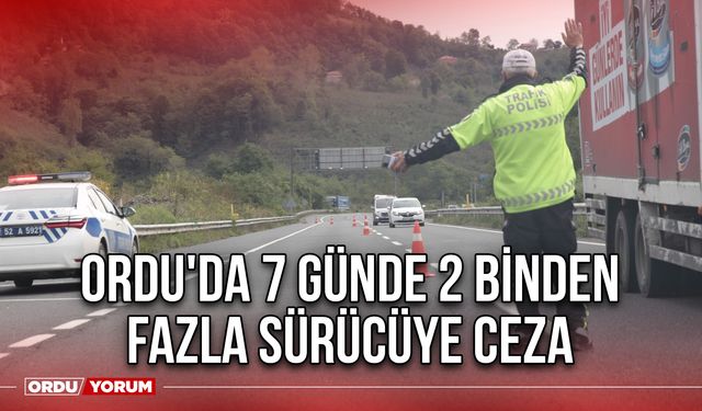 Ordu'da 7 Günde 2 Binden Fazla Sürücüye Ceza