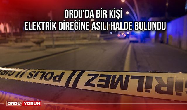 Ordu’da Bir Kişi, Elektrik Direğine Asılı Halde Bulundu