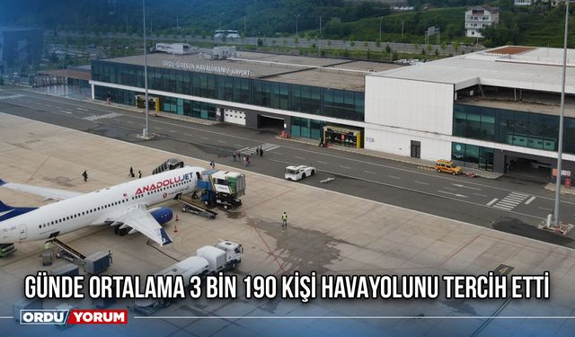 Günde Ortalama 3 bin 190 Kişi Havayolunu Tercih Etti