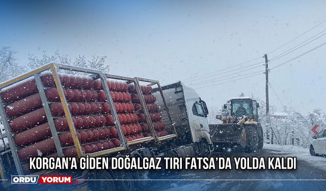 Korgan’a giden doğalgaz tırı Fatsa’da yolda kaldı