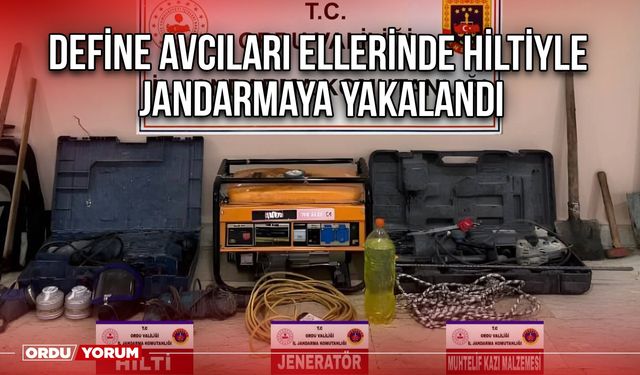 Define Avcıları Ellerinde Hiltiyle Jandarmaya Yakalandı