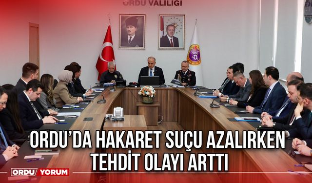 Ordu’da Hakaret Suçu Azalırken Tehdit Olayı Arttı