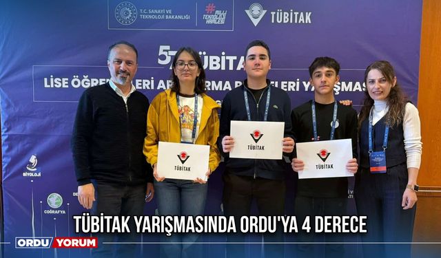 TÜBİTAK Yarışmasında Ordu'ya 4 Derece