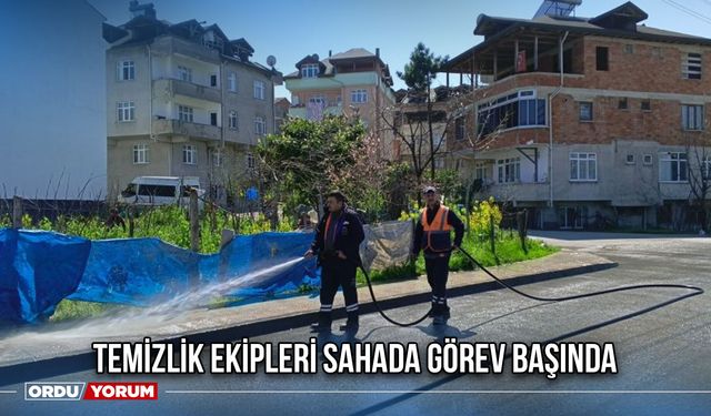 Temizlik ekipleri sahada görev başında