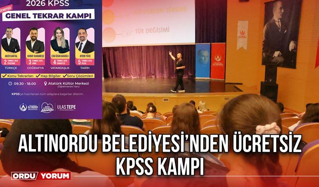 Altınordu Belediyesi’nden Ücretsiz KPSS Kampı