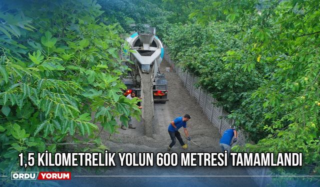1,5 Kilometrelik Yolun 600 Metresi Tamamlandı