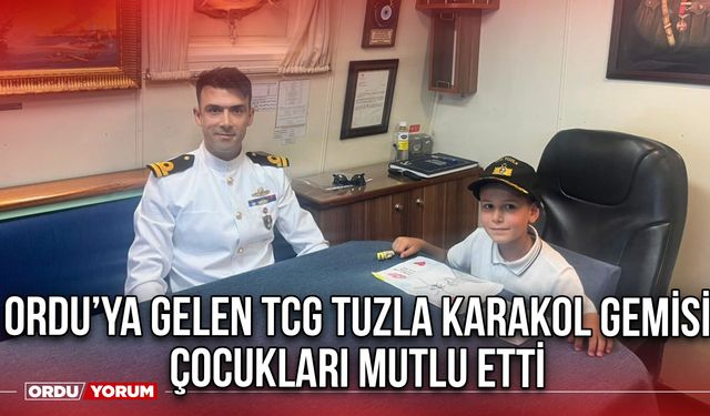 Ordu’ya Gelen TCG Tuzla Karakol Gemisi Çocukları Mutlu Etti