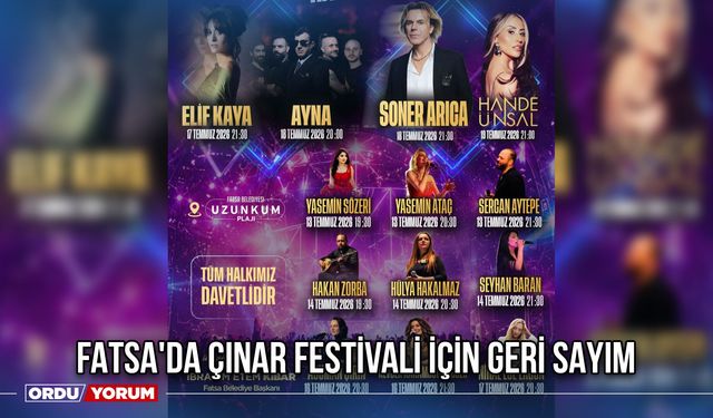 Fatsa'da Çınar Festivali İçin Geri Sayım