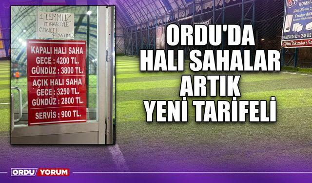 Ordu'da Halı Sahalar Artık Yeni Tarifeli