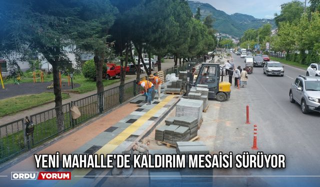 Yeni Mahalle'de Kaldırım Mesaisi Sürüyor