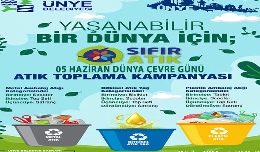 Ünye'de atıklar toplanacak