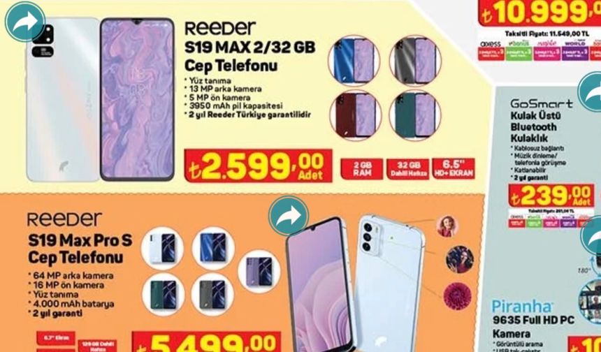 Uygun fiyatlı cep telefonu Reeder S19 Max için A101'den Şubat ayı indirim kampanyası