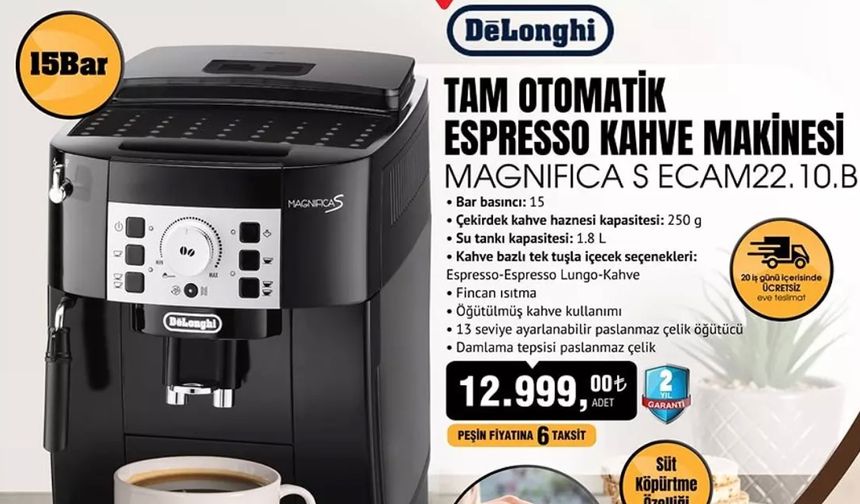 Bim'de bu hafta Delonghi marka kahve makinesi var! Bim 26 Nisan aktüel katalog