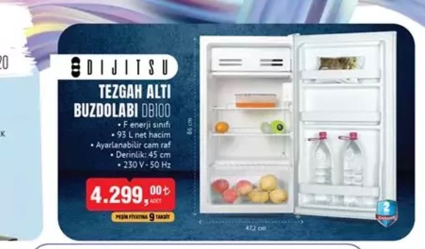 Bim 19 Nisan aktüel katalogda Dijitsu tezgah altı mini buzdolabı kampanyası