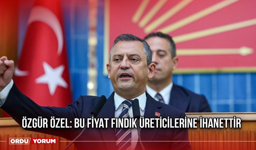 Özgür Özel: Bu Fiyat Fındık Üreticilerine İhanettir