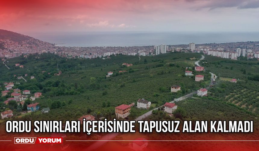 Ordu Sınırları İçerisinde Tapusuz Alan Kalmadı