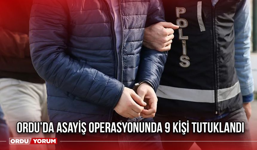 Ordu’da Asayiş Operasyonunda 9 Kişi Tutuklandı