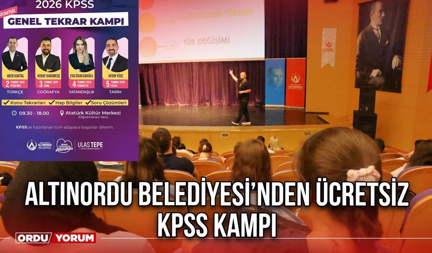 Altınordu Belediyesi’nden Ücretsiz KPSS Kampı