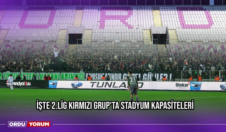 İşte 2.Lig Kırmızı Grup'ta Stadyum Kapasiteleri