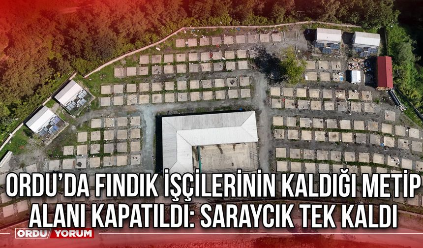 Ordu’da Fındık İşçilerinin Kaldığı METİP Alanı Kapatıldı: Saraycık Tek Kaldı