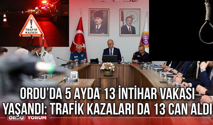 Ordu’da 5 Ayda 13 İntihar Vakası Yaşandı: Trafik Kazaları da 13 Can Aldı