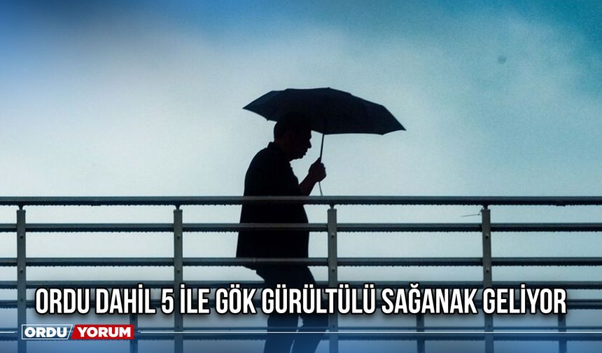 Ordu Dahil 5 İle Gök Gürültülü Sağanak Geliyor