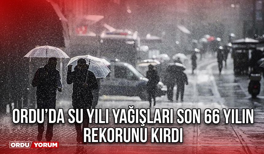 Ordu’da Su Yılı Yağışları Son 66 Yılın Rekorunu Kırdı