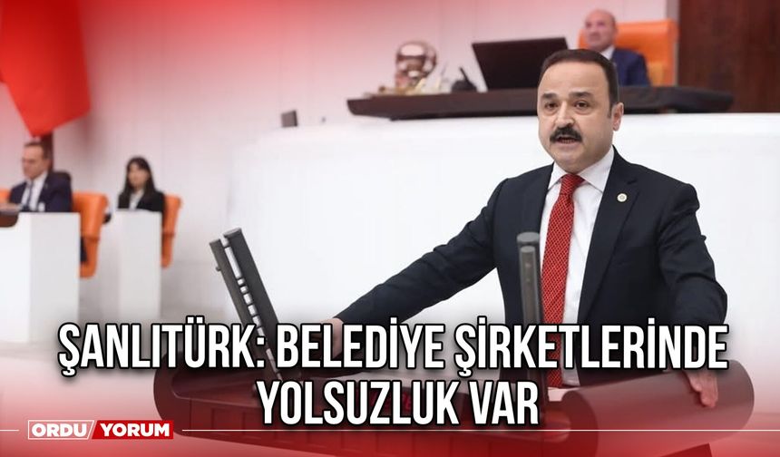 Şanlıtürk: Belediye Şirketlerinde Yolsuzluk Var