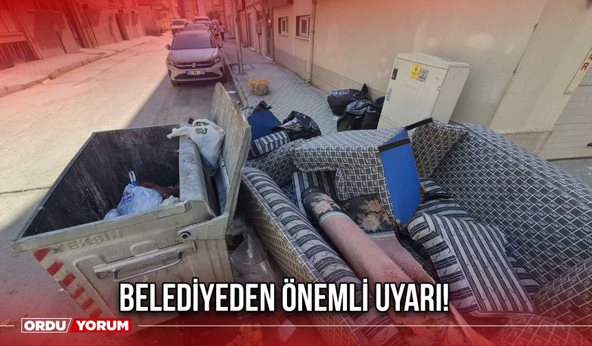 Belediyeden Önemli Uyarı!