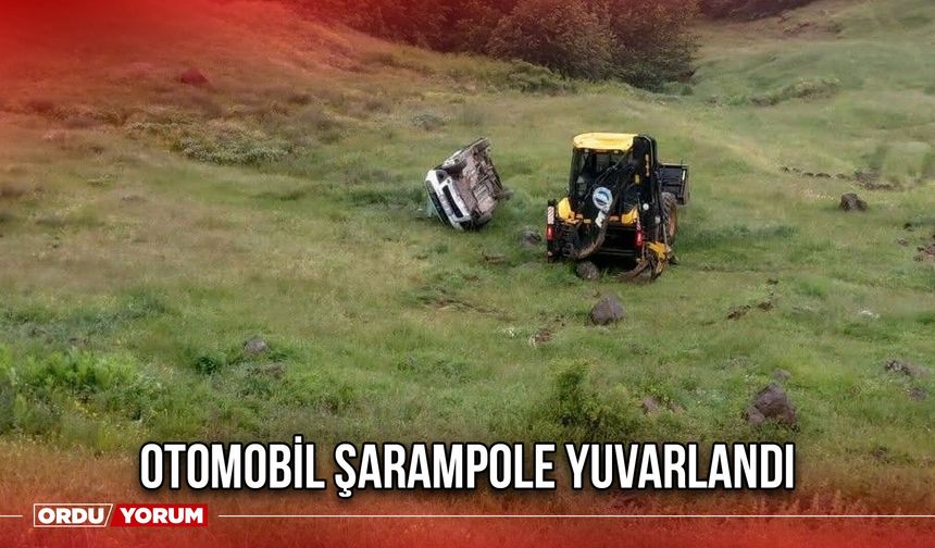 Otomobil Şarampole Yuvarlandı