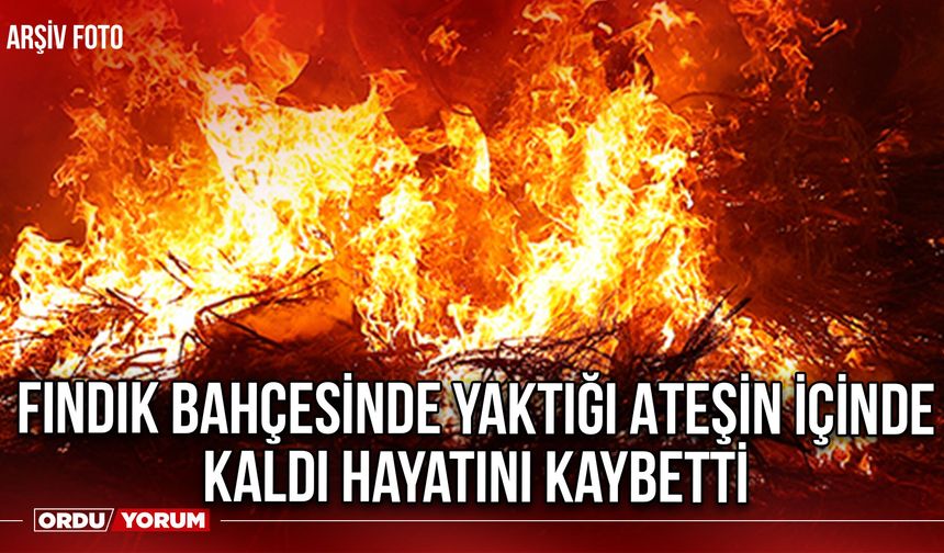 Fındık Bahçesinde Yaktığı Ateşin İçinde Kaldı hayatını Kaybetti
