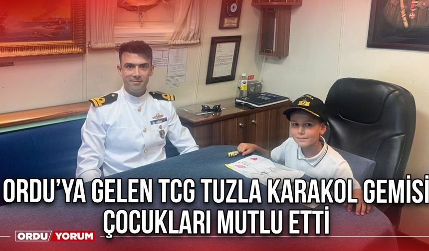 Ordu’ya Gelen TCG Tuzla Karakol Gemisi Çocukları Mutlu Etti
