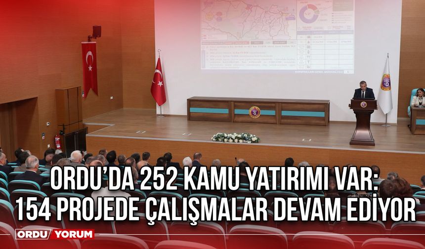 Ordu’da 252 Kamu Yatırımı Var: 154 Projede Çalışmalar Devam Ediyor
