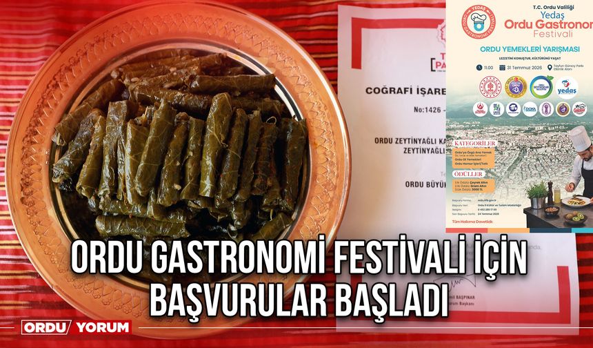 Ordu Gastronomi Festivali İçin Başvurular Başladı