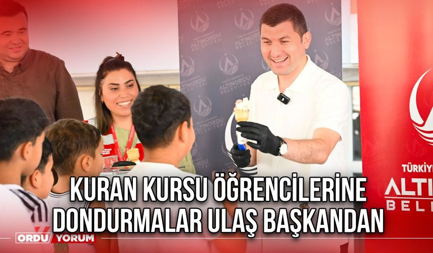 Kuran Kursu Öğrencilerine Dondurmalar Ulaş Başkandan