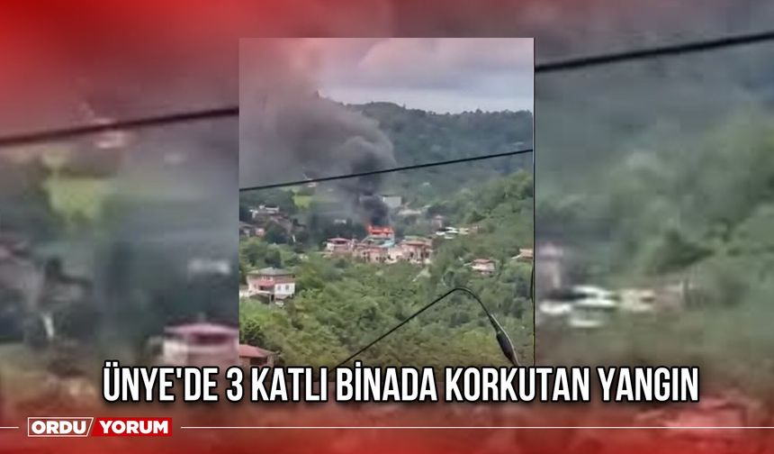Ünye'de 3 Katlı Binada Korkutan Yangın