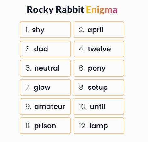 Rocky Rabbit Enigma 26 Temmuz