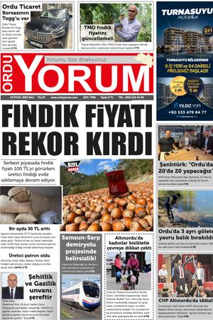 Ordu Yorum Gazetesi | Ordu'nun En Güncel Haber Gazetesi - 19.09.2023 Manşeti