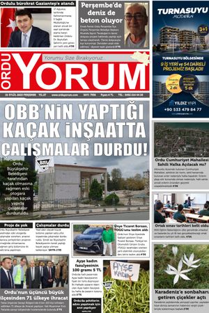 Ordu Yorum Gazetesi | Ordu'nun En Güncel Haber Gazetesi - 21.09.2023 Manşeti
