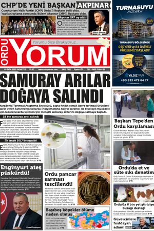 Ordu Yorum Gazetesi | Ordu'nun En Güncel Haber Gazetesi - 09.10.2023 Manşeti