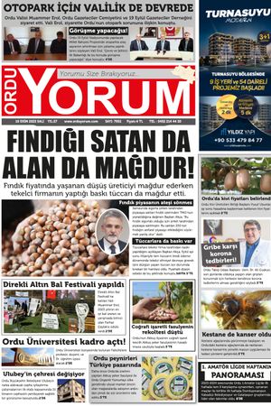 Ordu Yorum Gazetesi | Ordu'nun En Güncel Haber Gazetesi - 10.10.2023 Manşeti