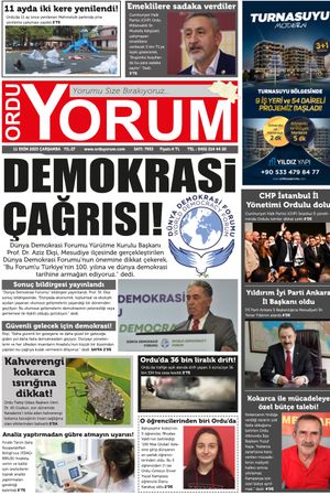 Ordu Yorum Gazetesi | Ordu'nun En Güncel Haber Gazetesi - 11.10.2023 Manşeti